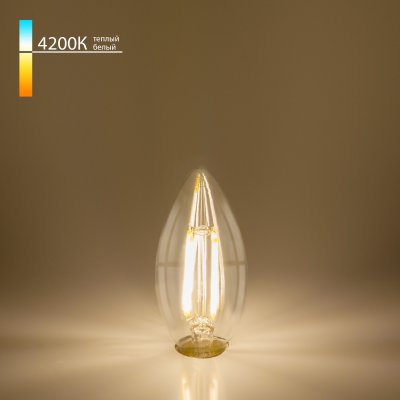 

Филаментная светодиодная лампа "Свеча" Dimmable C35 5W 4200K E14 BL134 Elektrostandard, Dimmable BL134 5W 4200K E14 (C35 прозрачный)