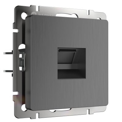 

Розетка Ethernet RJ-45 (графит рифленый) WL04-RJ-45 Werkel, WL04-RJ-45 графит рифленый