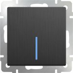 Выключатель одноклавишный с подсветкой (графит рифленый) Werkel WL04-SW-1G-LED