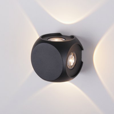 

Уличный настенный светодиодный светильник CUBE черный 1504 TECHNO LED черный Elektrostandard, 1504 TECHNO LED