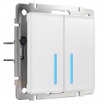 Сенсорный выключатель двухклавишный с подсветкой (белый) Werkel W4520101