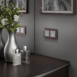 Сенсорный выключатель двухклавишный Умный дом (серебряный) Werkel W4520606