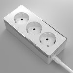 Удлинитель Gallant 3-х местный 3 м белый/хром W6523601 Werkel