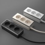 Удлинитель Gallant 3-х местный 3 м белый/хром W6523601 Werkel