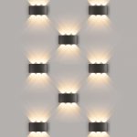 Уличный настенный светодиодный светильник 1551 TECHNO LED TWINKY TRIO черный