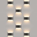 Уличный настенный светодиодный светильник 1551 TECHNO LED TWINKY TRIO черный