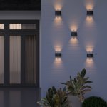 Уличный настенный светодиодный светильник TWINKY DOUBLE черный 1555 TECHNO LED  черный Elektrostandard