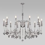 Подвесная люстра с хрусталем Eurosvet 10110/12 хром/дымчатый хрусталь Strotskis Telao