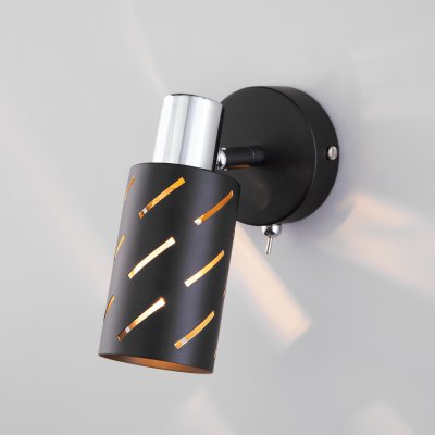 

Настенный светильник с поворотным плафоном Eurosvet 20090/1 черный/хром Fente, 20090/1 черный/хром