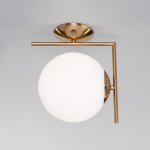 Настенно-потолочный светильник со стеклянным плафоном Eurosvet 70153/1 латунь Frost