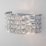 Настенный светильник с хрусталем Eurosvet 10115/2 хром/прозрачный хрусталь Strotskis Kira