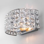 Настенный светильник с хрусталем Eurosvet 10115/2 хром/прозрачный хрусталь Strotskis Kira