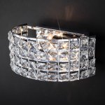 Настенный светильник с хрусталем Eurosvet 10115/2 хром/прозрачный хрусталь Strotskis Kira