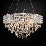 Подвесная люстра с хрусталем Eurosvet 10115/8 хром/прозрачный хрусталь Strotskis Kira