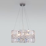 Подвесная хрустальная люстра Eurosvet 10116/5 хром/прозрачный хрусталь Strotskis Lory
