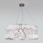 Подвесная люстра с хрусталем Eurosvet 10116/8 хром/прозрачный хрусталь Strotskis Lory