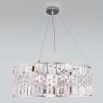 Подвесная люстра с хрусталем Eurosvet 10116/8 хром/прозрачный хрусталь Strotskis Lory