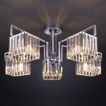 Потолочная хрустальная люстра Eurosvet 10117/5 хром/прозрачный хрусталь Strotskis April