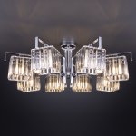 Потолочная люстра с хрусталем Eurosvet 10117/8 хром/прозрачный хрусталь Strotskis April