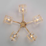 Потолочная люстра с хрусталем Eurosvet 10117/5 золото/прозрачный хрусталь Strotskis April