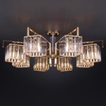 Потолочная люстра с хрусталем Eurosvet 10117/8 золото/прозрачный хрусталь Strotskis April