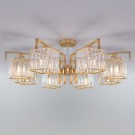 Потолочная люстра с хрусталем Eurosvet 10117/8 золото/прозрачный хрусталь Strotskis April