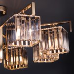 Потолочная люстра с хрусталем Eurosvet 10117/8 золото/прозрачный хрусталь Strotskis April