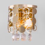 Настенный светильник с хрусталем Eurosvet 10114/2 золото/прозрачный хрусталь Strotskis Lianna