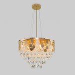 Потолочно-подвесная люстра с хрусталем Eurosvet 10114/8 золото/прозрачный хрусталь Strotskis Lianna