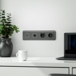 Накладка для телефонной розетки RJ-11 (графит рифленый) Werkel W1192004