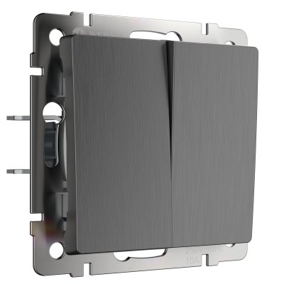 Выключатель двухклавишный (графит рифленый) W1120004 Werkel Выключатель двухклавишный (графит рифленый) W1120004 Werkel