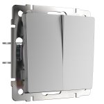 W1120006/ Выключатель двухклавишный (серебряный) W1120006