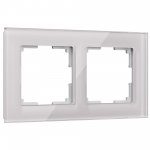 Рамка на 2 поста (дымчатый,стекло) W0021117 Werkel