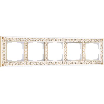 Рамка на 5 постов Antik (белое золото) Werkel W0051523 Рамка на 5 постов Antik (белое золото) Werkel W0051523