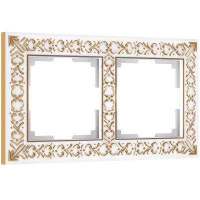 Рамка на 2 поста Antik (белое золото) Werkel W0021523