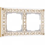 Рамка на 2 поста Antik (белое золото) Werkel W0021523