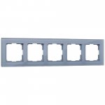 Рамка на 5 постов (серый,стекло) W0051115 Werkel