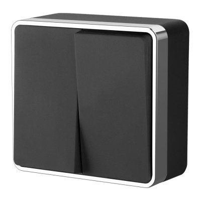 

Выключатель двухклавишный Gallant (черный/хром) W5020035 Werkel, W5020035