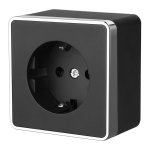 Розетка с заземлением и шторками Gallant (черный/хром) Werkel W5071135