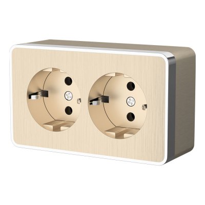

Розетка двойная с заземлением Gallant (шампань рифленый) W5072110 Werkel, W5072110