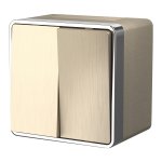 Выключатель двухклавишный влагозащищенный Gallant (шампань рифленый) Werkel W5020210