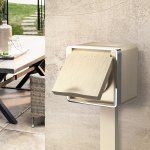 Розетка влагозащ. с зазем. с защит. крышкой и шторками Gallant (шампань рифленый) W5071210 Werkel