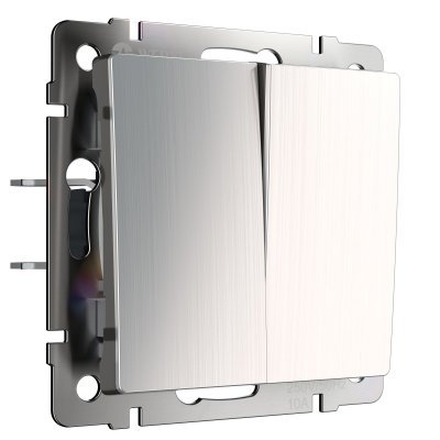 

Выключатель двухклавишный проходной (глянцевый никель) W1122002 Werkel, W1122002