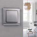 Выключатель одноклавишный проходной (глянцевый никель) W1112002 Werkel