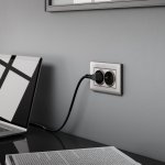 Розетка двойная с заземлением (глянцевый никель) W1172002 Werkel