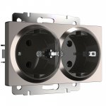 Розетка двойная с заземлением (глянцевый никель) W1172002 Werkel