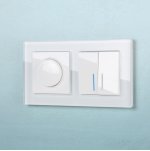 Выключатель  двухклавишный проходной с подсветкой (белый) W1122101 Werkel