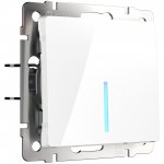 Выключатель одноклавишный проходной с подсветкой (белый) W1112101 Werkel