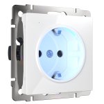 Розетка с заземлением и подсветкой (белая) W1171401 Werkel