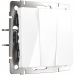 Выключатель трехклавишный (белый) Werkel W1130001